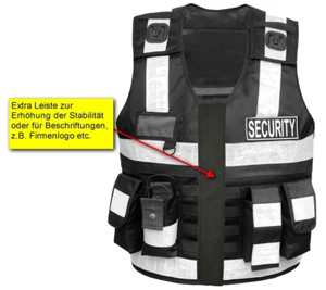 Sicherheitsweste Herren schwarz Einsatzweste Warnweste Pielini | Security Weste - Bild 1 von 6