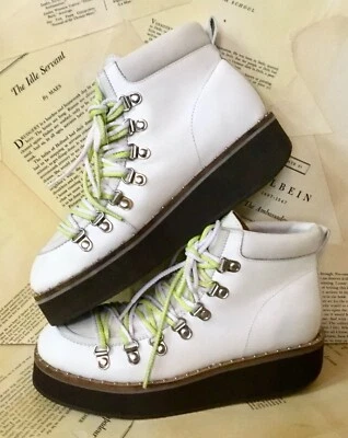 Botín Free People Durango Cuero Crepé Cuña Plataforma Marfil 38/7-7.5 NUEVO Foto 1 de 4