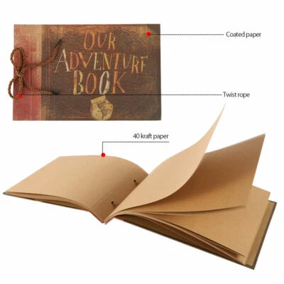 Adventure Book DIY Handmade Photo Album Scrapbook Retro Kraft Album Xmas Gift UK - Image 1 of 4