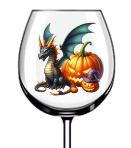 12x Pastel Halloween Gothic Dragon Vinyl Sticker Decal Tumbler Wine Glass Bottle - Picture 1 of 3