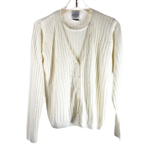 TR Bentley Vintage Womens Sweater Size Medium Faux Twinset One Piece Cable Knit - Picture 1 of 4