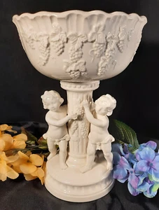 Lefton "Renaissance" Rococo Revival 11 1/2" Tall Pedestal Fruit Bowl RARE - Picture 1 of 12