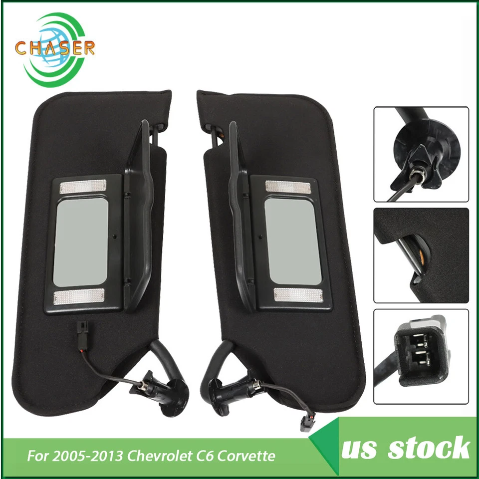 Pair SunVisor For Chevrolet Corvette C6 2005-2013 Sunshade 23142243 23142245 Foto 1 de 4