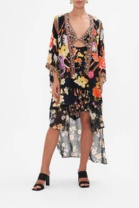 Camilla L/XL SECRET HISTORY Kimono With Long Under Layer 100% Silk BNWT $849 - Picture 1 of 19