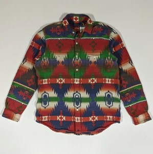 New Polo Ralph Lauren Mens L Southwestern Jacquard Workshirt Shirt Flannel - Picture 1 of 10