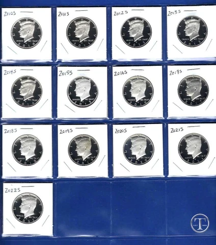 2010 S - 2022 S Clad Proof Kennedy Half Dollar Set -13 Clad Proof Half Dollars Cover