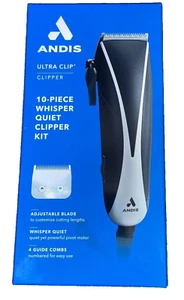 Andis Ultra Clip PM10 10-piece Clipper Kit. Brand New Adjustable Quiet - Picture 1 of 2