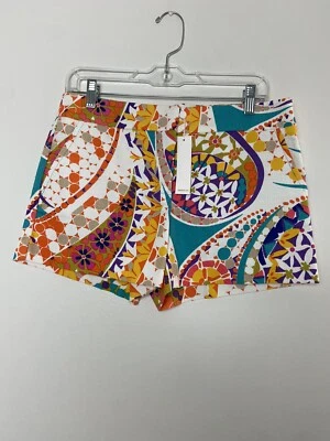 NUEVO CON ETIQUETAS TRINA TURK Corbin Pantalones Cortos Multicolor Para Mujer Talla 6 Cintura 33 Inc Foto 1 de 4
