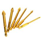 Drill Bit Set Industrial Strength Golden Galvanized Drilling Bits For Glass