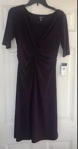 CHAPS Women's Size M Pullover Sheath Burgundy Stretch Knit Dress NEW WITH TAG - Picture 1 of 8