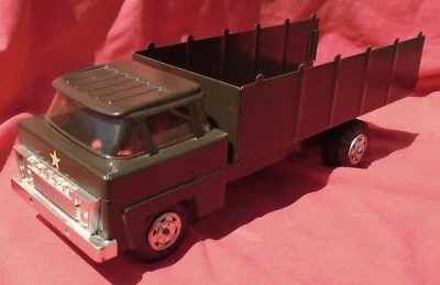 Vintage Steel Marx LUMAR US Army Carrier Transport Truck w/ Canvas Cover #4 - Image 1 of 4