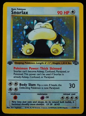 Snorlax 11/64 LP 1st Edition Jungle Pokemon Card - Image 1 of 3