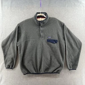 Suéter Patagonia Synchilla Para Hombres Talla XL Gris Pullover Polar TSNAP - Imagen 1 de 8