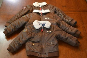 Set 3 Little Me Giacca Isolata Pilota Aviatore Volo Full Zip Foderata 18M 3T 4T - Foto 1 di 10