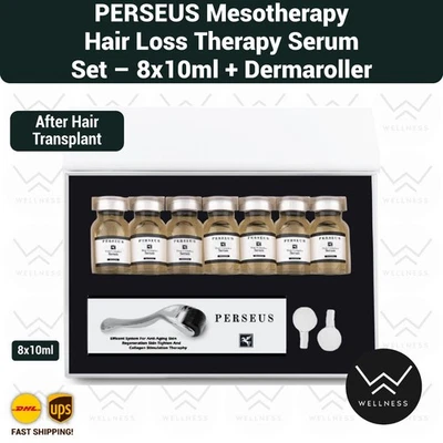 Juego de suero terapia de pérdida de cabello de mesoterapia Perseo (8x10 ml + Dermaroller) Foto 1 de 2