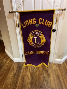 Vintage purple Lions Club International hanging banner. 27 x 53” - Picture 1 of 12