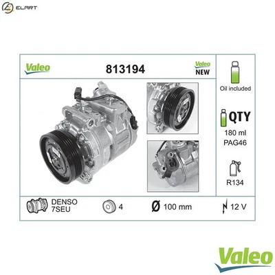 COMPRESSOR AIR CONDITIONING 813194 FOR BMW M54 B22 2.2L M54 B25 2.5L 6cyl 2.5L - Image 1 of 4