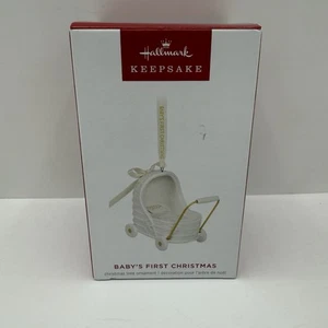 2024 Hallmark DATED Ornament - 'BABY'S FIRST CHRISTMAS' - Porcelain - New in Box - Picture 1 of 5