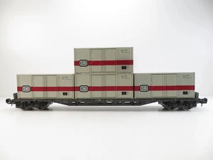 (1GW452) Märklin 58710 carril 1 DC vagón portacontenedores con 4 contenedores DB, sin VP - Imagen 1 de 7