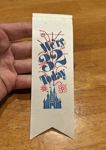Disneyland 'We're 32 Today' 1987 Birthday Celebration Cast Member Ribbon RARE! - Picture 1 of 4
