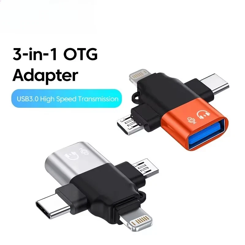 3 in 1 OTG Adapter USB3.0 to Micro USB/Type C/ Converter - Image 1 of 4