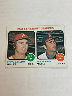 1973 TOPPS NOLAN RYAN STEVE CARLTON #67 Strikeout Leaders EX GW1 — 第 1/2 张图片