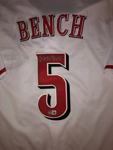 Johnny Bench RARE Autographed Jersey! Beckett BAS Certified - Picture 1 of 8