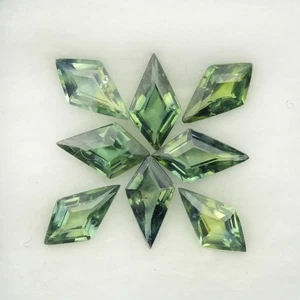 💎 8pcs Lot 1.73ct t.w Kite Natural Green Sapphire - Heated, Australia Gems - Picture 1 of 4