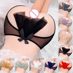 Sensual Mesh Perspective Panties with Bow Tie Detail Seductive and Comfortable - Picture 1 of 18