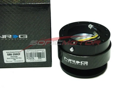 NRG SRK-200CF Steering Wheel Quick Release 6 Hole Gen 2.0 Black / Carbon Ring - Изображение 1 из 4