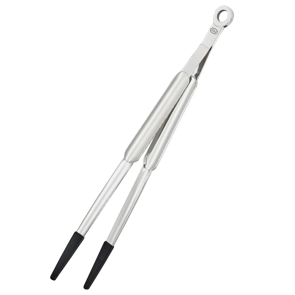 Rösle Stainless Steel Kitchen Fine Tongs Silicone Tip Stainless