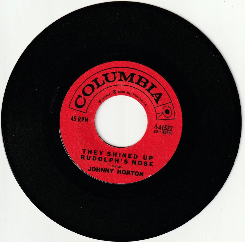 JOHNNY HORTON 45 rpm record THEY SHINED UP RUDOLPH'S NOSE Foto 1 de 1