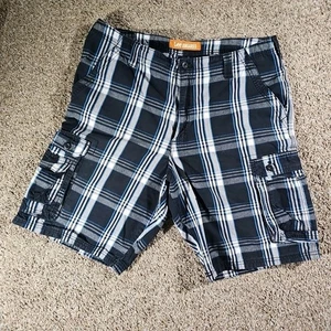 Salopette Lee pantaloncini cargo uomo 38x11 blu plaid preppy outdoor urban hip hop - Foto 1 di 6