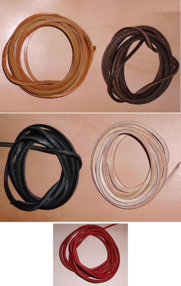 GS-LEATHER Lederriemen Lederband Lederschnur Vierkantriemen 100 - 200 cm Länge in ⌀ 4 x 4mm