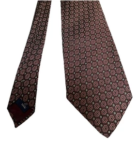 Polo Ralph Lauren Herren Krawatte handgefertigt in den USA 100 % Seide weinrot Geometrie - Bild 1 von 6