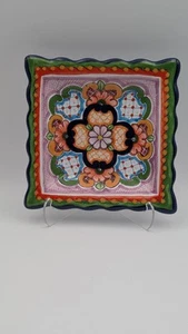 Authentische Arte Cruz Talavera handbemalte mexikanische Keramik Display Teller - Bild 1 von 4