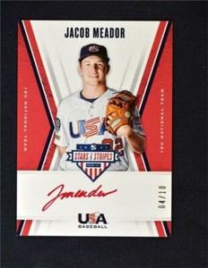 2019 Stars & Stripes 18U National Team Red Ink Auto #JM Jacob Meador /10