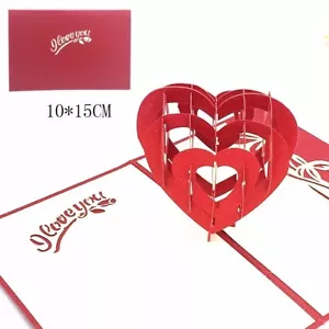 3D Pop up Greeting Card Handmade Birthday gift mom dad thank Valentines Day - Picture 1 of 1