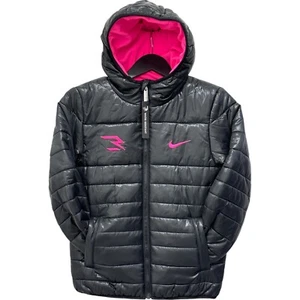 Nike Girl's 3 Brand Hooded Fleece Lined Puffer Jacket - BRAND NEW - Picture 1 of 6