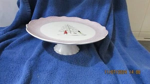 Portmeirion "A Fine Romance" Cake Stand Lilac c2007 Laura Stoddart CHRISTMAS - Picture 1 of 4