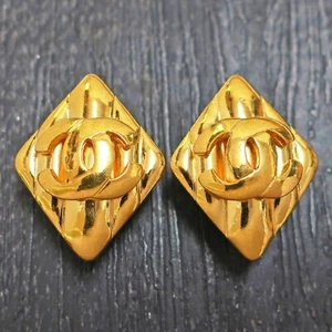 CHANEL vergoldete CC Logos Vintage Clip Ohrringe #680c Rise-on - Bild 1 von 7