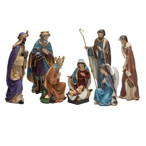 Christmas Nativity Scene Set 8 Piece Holiday Decoration C5710 9 Inch New - Picture 1 of 1