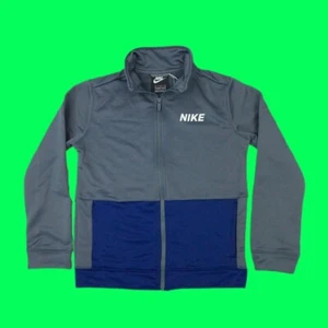 NIKE VINTAGE Older Kids Tracksuit Jacket, Zip Up, Grey/Blue, UK M, Age 10-12 Y - Picture 1 of 4