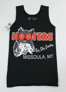 TOP SIN MANGAS UNIFORME BIG SKY COUNTRY MISSOULA, MT HOOTERS XX-SMALL XXS LYCRA NEGRO - Imagen 1 de 2