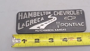 Vintage Plastic Dealer Car Emblem / Badge - Hambelton LaGreca Hutchinson, Kansas - Picture 1 of 4