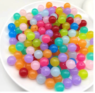 6mm 8mmm10mm12mm14mm16mm18mm20mm acrylic jelly round beads Jewelry Making - Image 1 of 4