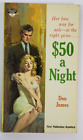 50 $ la nuit, par Don James, 1961 livre de poche érotique vintage Pulp Fiction.