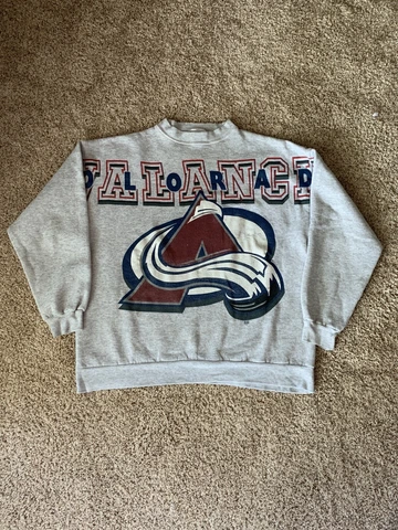 Colorado Avalanche Vintage Sweatshirt Magic Johnson Spell Out Large L Retro NHL Cover