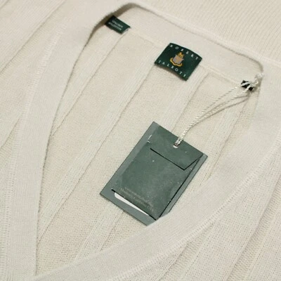 Robert Talbott NWD Cardigan Sweater Vest Size L In Beige Cotton / Linen - Image 1 of 4