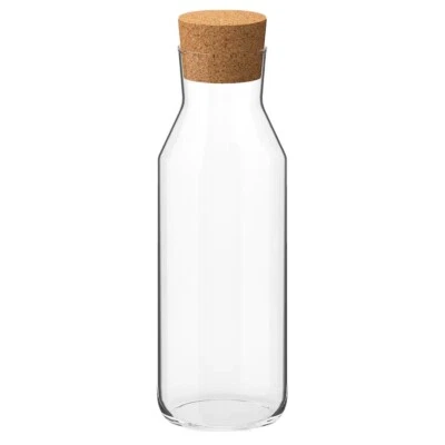 1l Flasche mit Stopfen Klarglas mit Korkenstopfen spülmaschinenfest Ikea KARAFFE - Bild 1 von 4